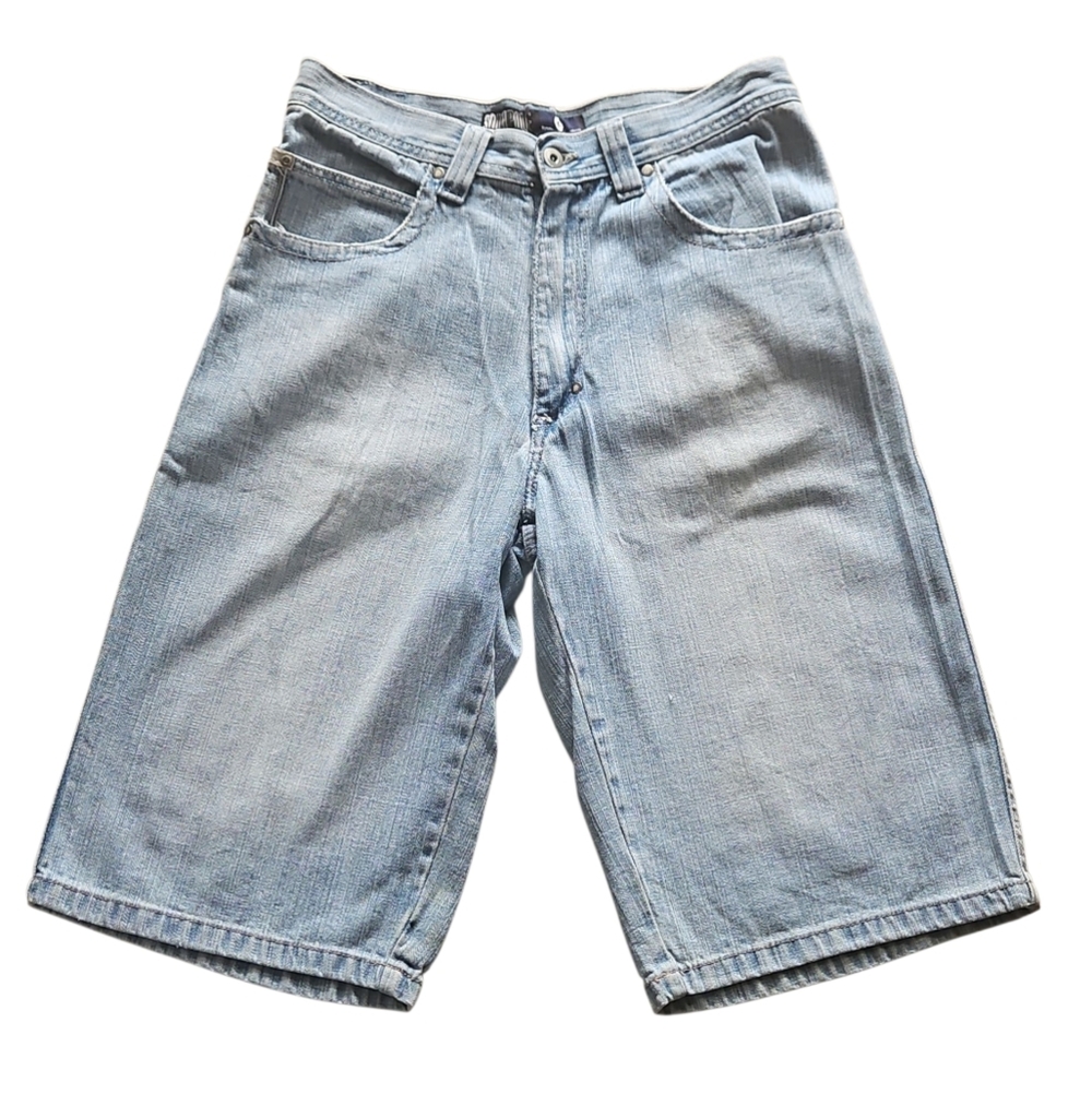 Southpole Y2K Jeans Shorts Baggy Loose Fit Blue Denim Mens W32